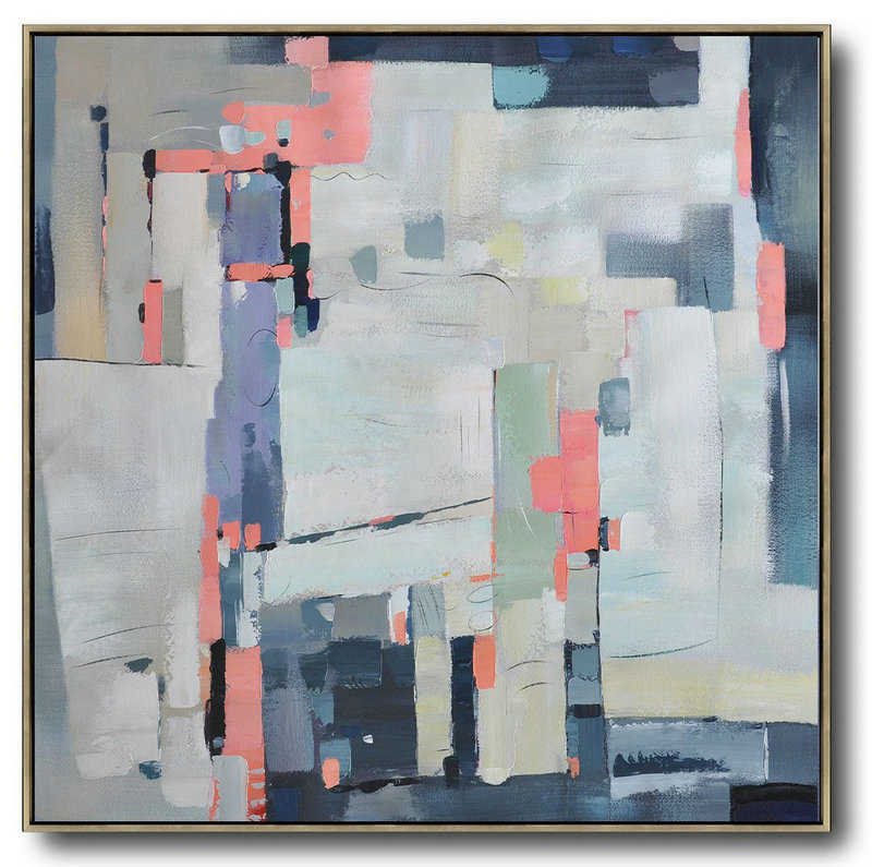 Large Abstract Art,Oversized Contemporary Art,Xl Large Canvas Art,Pink,Grey,Purple,Dark Blue.Etc